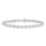 Sterling Silver Polished and Diamond Cut Beaded Bracelet