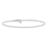 Sterling Silver Polished and Diamond-Cut Rope 10in Plus 1in ext. Anklet