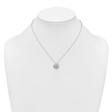 Sterling Silver Polished and Grooved CZ Fish 16 Inch with 2 Inch Extension Necklace