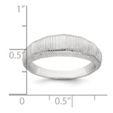 Sterling Silver Polished and Grooved Size 7 Ring