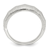 Sterling Silver Polished and Grooved Size 8 Ring