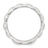 Sterling Silver Polished and Grooved Twisted Band Size 8 Ring