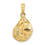 14K 3-D Textured Oyster Shell Charm - K7-8B5B82C3-2976