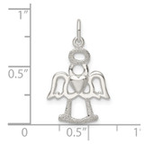 Sterling Silver Polished and Lasered Angel Pendant
