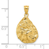14K 3-D Textured Oyster Shell Charm - K7-8C942BD4-5957