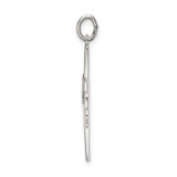 Sterling Silver Polished and Satin Draped Cross Pendant
