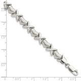 Sterling Silver Polished and Satin X and Hearts Bracelet - QG-0FAABA84-9387