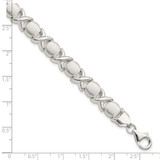 Sterling Silver Polished and Satin X and O Bracelet - QG-5D77CA34-2442