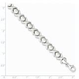 Sterling Silver Polished and Satin X and O Bracelet - QG-667E8DB1-2471