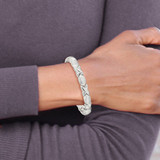 Sterling Silver Polished and Satin X and O Bracelet - QG-74F23167-5739