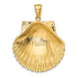 14K 3-D Textured Scallop Shell Charm