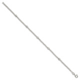 Sterling Silver Polished and Textured Beaded 7.5 inch 5-Station Bracelet