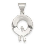 Sterling Silver Polished and Textured Enameled Wreath Charm