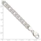 Sterling Silver Polished and Textured Fancy Bracelet - QG-CF3A5EC3-8105