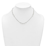 Sterling Silver Polished and Textured Fancy Link and Chain 16 inch Necklace
