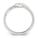 Sterling Silver Polished and Textured Fancy Twisted Size 8 Ring