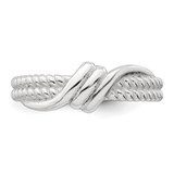 Sterling Silver Polished and Textured Fancy Twisted Size 8 Ring