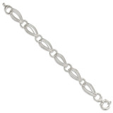 Sterling Silver Polished And Textured Link Bracelet - QG-0C231CEC-7467
