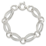 Sterling Silver Polished And Textured Link Bracelet - QG-0C231CEC-7467