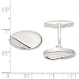 Sterling Silver Polished and Textured Oval Cuff Links