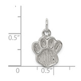 Sterling Silver Polished and Textured Paw Print Charm - QC-9036F5AD-8526