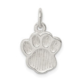 Sterling Silver Polished and Textured Paw Print Charm - QC-9036F5AD-8526