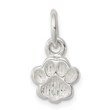 Sterling Silver Polished and Textured Paw Print Charm - QC-D78DB8A4-7731