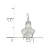 Sterling Silver Polished and Textured Paw Print Charm - QC-D78DB8A4-7731