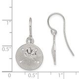 Sterling Silver Polished and Textured Sand Dollar Dangle Earrings