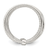 Sterling Silver Polished and Textured Twisted Multi-Band Size 6 Ring