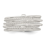 Sterling Silver Polished and Textured Twisted Multi-Band Size 8 Ring