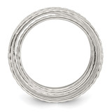 Sterling Silver Polished and Textured Wrapped Spring Size 6 Flexible Ring - QR-BFB18B19-9351