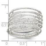Sterling Silver Polished and Textured Wrapped Spring Size 7 Flexible Ring - QR-388A0404-3227