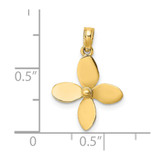 14K 3-D w/ 4 Blades Propeller Charm - K7-333532B7-2643