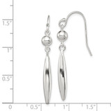 Sterling Silver Polished Bead & Elongated Oval Dangle Earrings - QE-7E9FFA97-7107