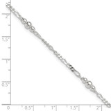 Sterling Silver Polished Bead Plus 1in ext. Anklet