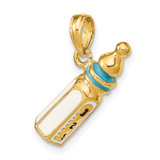 14K 3-D w/ Enamel Baby Bottle Charm - K6-A77EB38F-9302