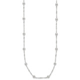 Sterling Silver Polished Beaded 16in Necklace