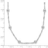 Sterling Silver Polished Beaded 18in Necklace