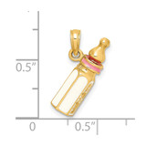 14K 3-D w/ Enamel Baby Bottle Charm - K6-F619B3B6-6435
