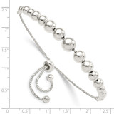 Sterling Silver Polished Beaded Adjustable Bracelet - QG-027D864E-9356