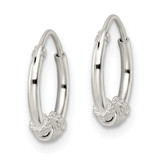 Sterling Silver Polished Beaded Circle Endless Hoop Earrings - QE-0382CF88-4425