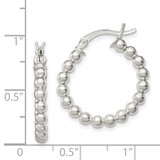 Sterling Silver Polished Beaded Hoop Earrings - QE-7BE53ADE-7796