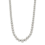 Sterling Silver Polished Beaded Necklace - QG-910C348D-1166