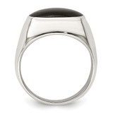 Sterling Silver Polished Black Onyx Ring - QR-3704366A-6177