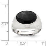 Sterling Silver Polished Black Onyx Ring - QR-4DD16779-1499