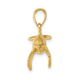 14K 3-D w/ Textured Underside Humpback Whale Charm