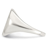 Sterling Silver Polished Brushed and Grooved 15.3mm x 13.2mm Rectangle Closed Back Size 10 Mens Signet Ring