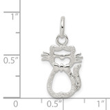 Sterling Silver Polished Cat Charm - QC-3716C82E-8361