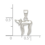 Sterling Silver Polished Chai symbol